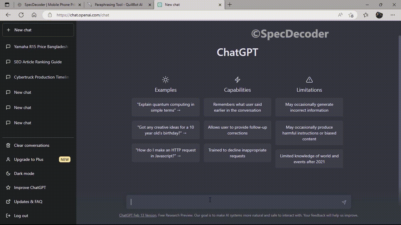 ChatGPT, A revolutionary chatbot | What is ChatGPT | Introduction to  ChatGPT | Specdecoder News